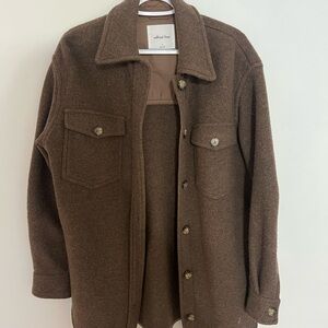 Aritzia Wilfred Deep Brown Shirt Jacket